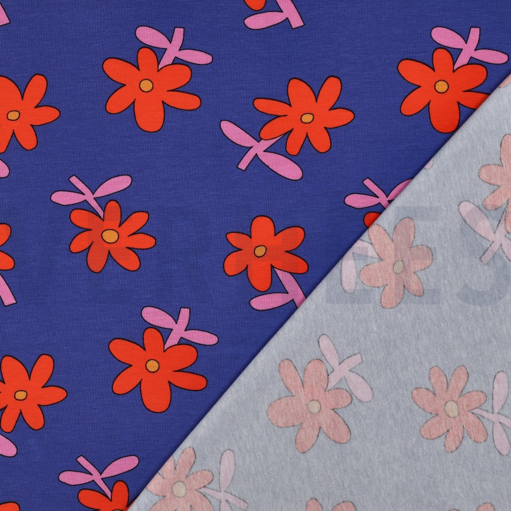 JERSEY GOTS FLOWERS JENNIFER BOURON BLUE #7