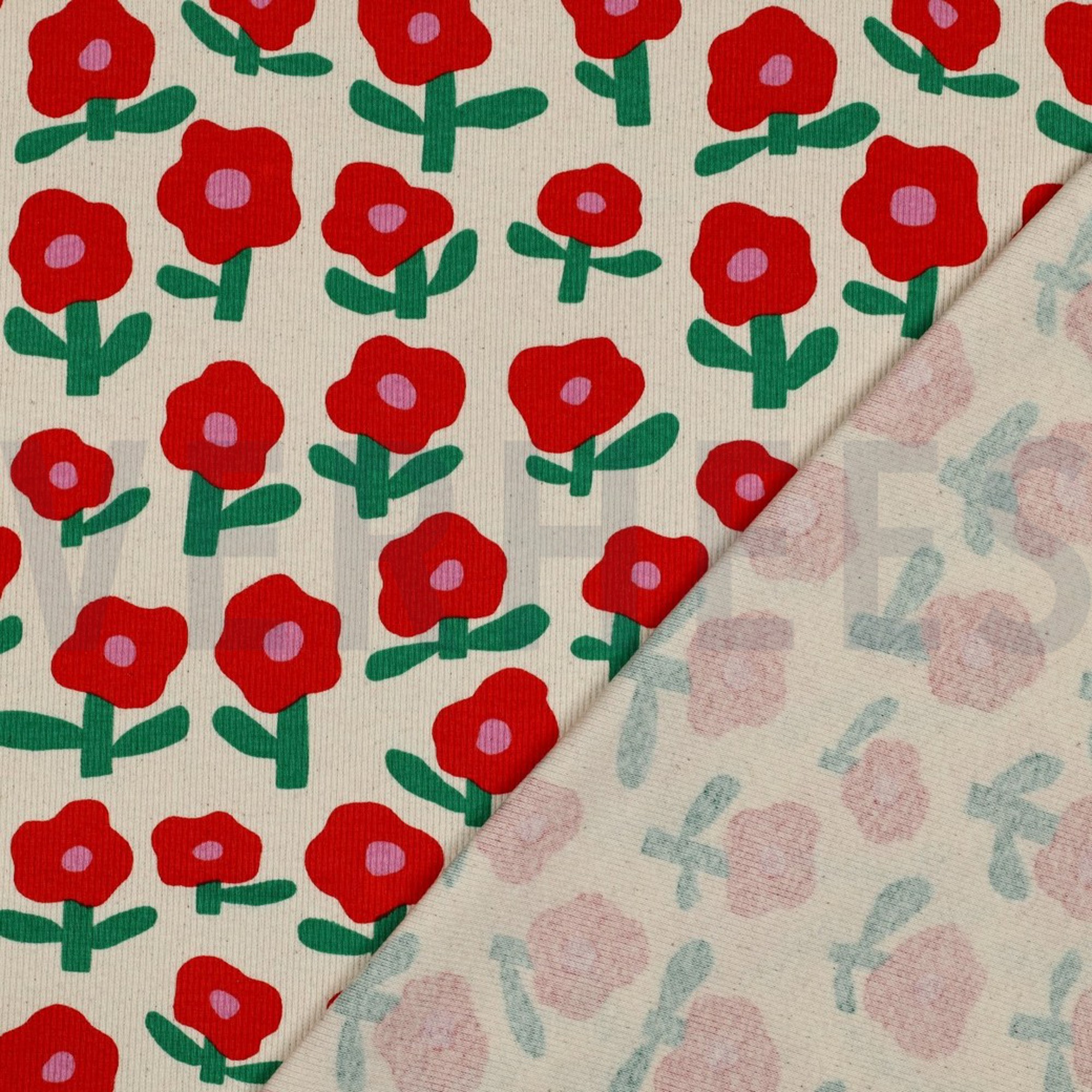 RIPPJERSEY GOTS BLUMEN JENNIFER BOURON NATUR/ORANGE (high resolution) #4