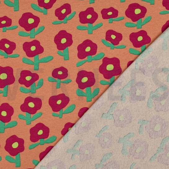 RIPPJERSEY GOTS BLUMEN JENNIFER BOURON PFIRSICH #7