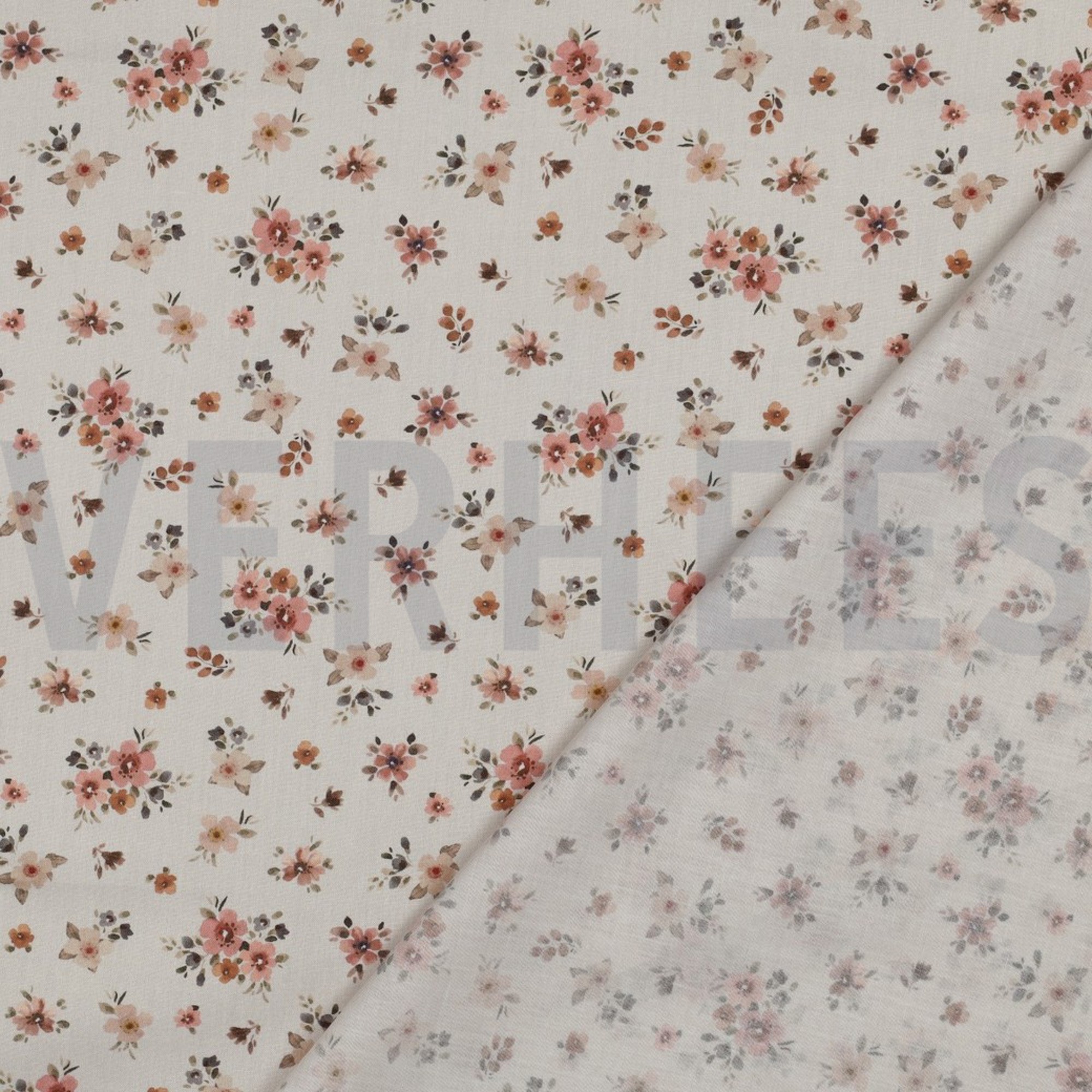 FEIN GEWEBTE BAUMWOLLPOPELINE DIGITAL BLUMEN PFIRSICH (high resolution) #4