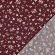 FEIN GEWEBTE BAUMWOLLPOPELINE DIGITAL BLUMEN BORDEAUXROT (thumbnail) #4