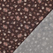 FEIN GEWEBTE BAUMWOLLPOPELINE DIGITAL BLUMEN BRAUN (thumbnail) #4