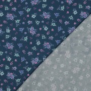 FEIN GEWEBTE BAUMWOLLPOPELINE DIGITAL BLUMEN PETROL (thumbnail) #4