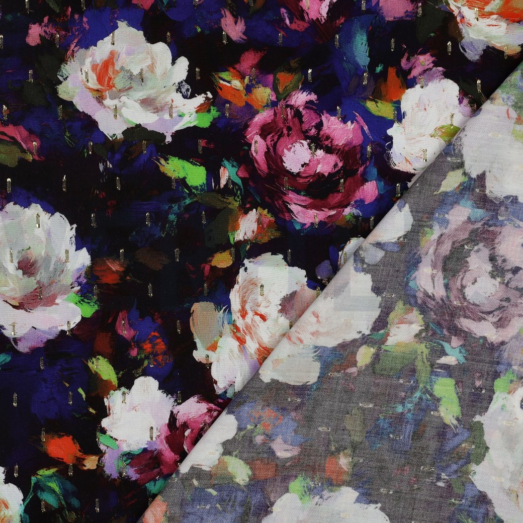 VISKOSE LUREX DIGITAL BLUMEN MEHRFARBIG #7