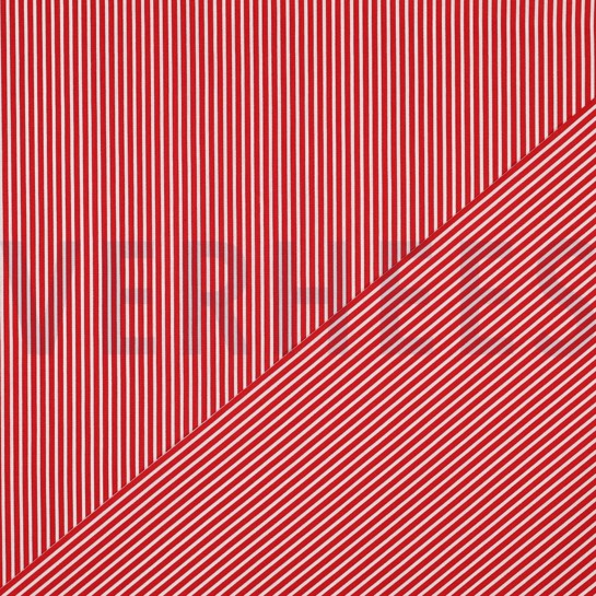 POPELINE DE COTON RAYURE ROUGE #7