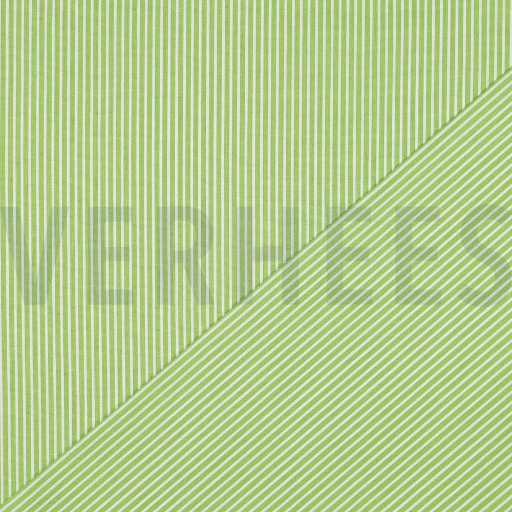 POPELINE DE COTON RAYURE CITRON VERT #7