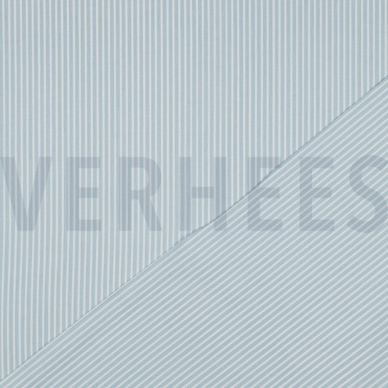 BAUMWOLLE POPELINE STREIFEN HELLBLAU #7