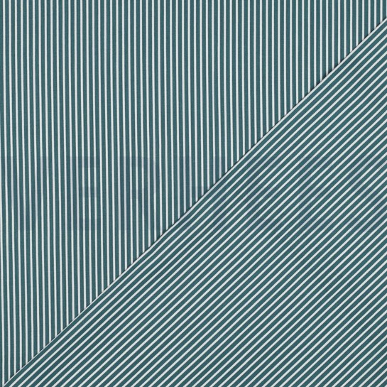 KATOENEN POPLIN STREPEN PETROL #7