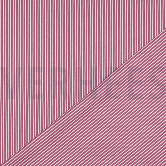 BAUMWOLLE POPELINE STREIFEN MAUVE #7