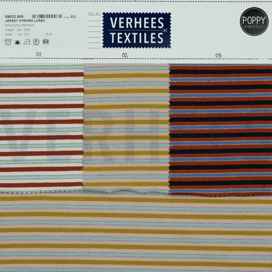 JERSEY STREIFEN LUREX OCKER/SILBER #7