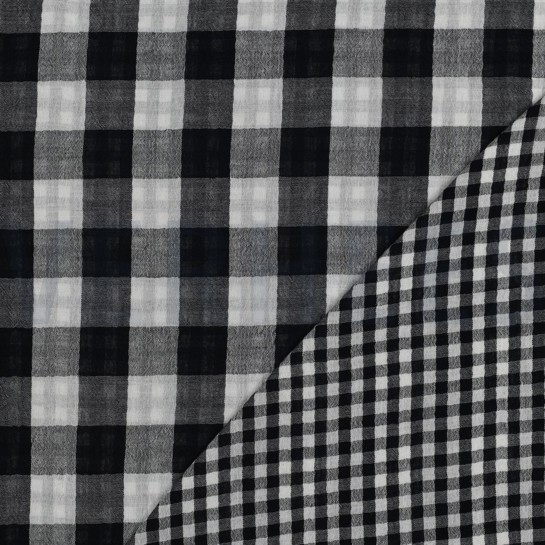 DOUBLE GAUZE DOUBLE SIDED CHECKS BLACK #7