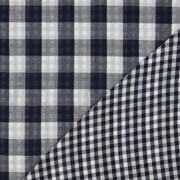 DOUBLE GAUZE DOUBLE SIDED CHECKS NAVY (thumbnail) #4