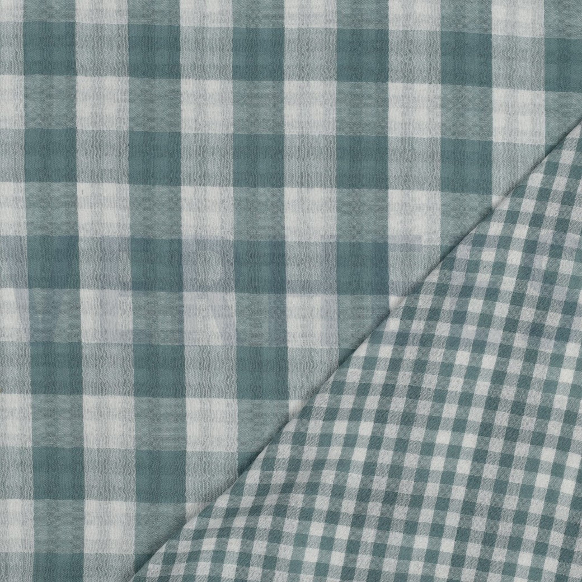DOUBLE GAUZE DOUBLE SIDED CHECKS GREEN (high resolution) #4