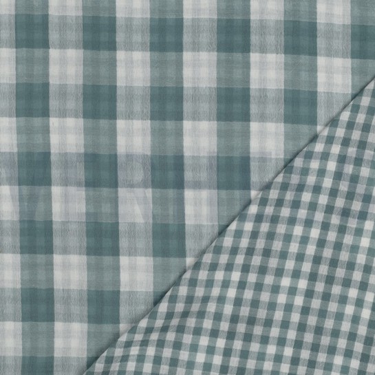 DOUBLE GAUZE DOUBLE SIDED CHECKS GREEN #7