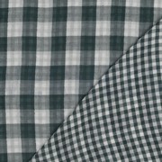 DOUBLE GAUZE DOUBLE SIDED CHECKS CYAN (thumbnail) #4