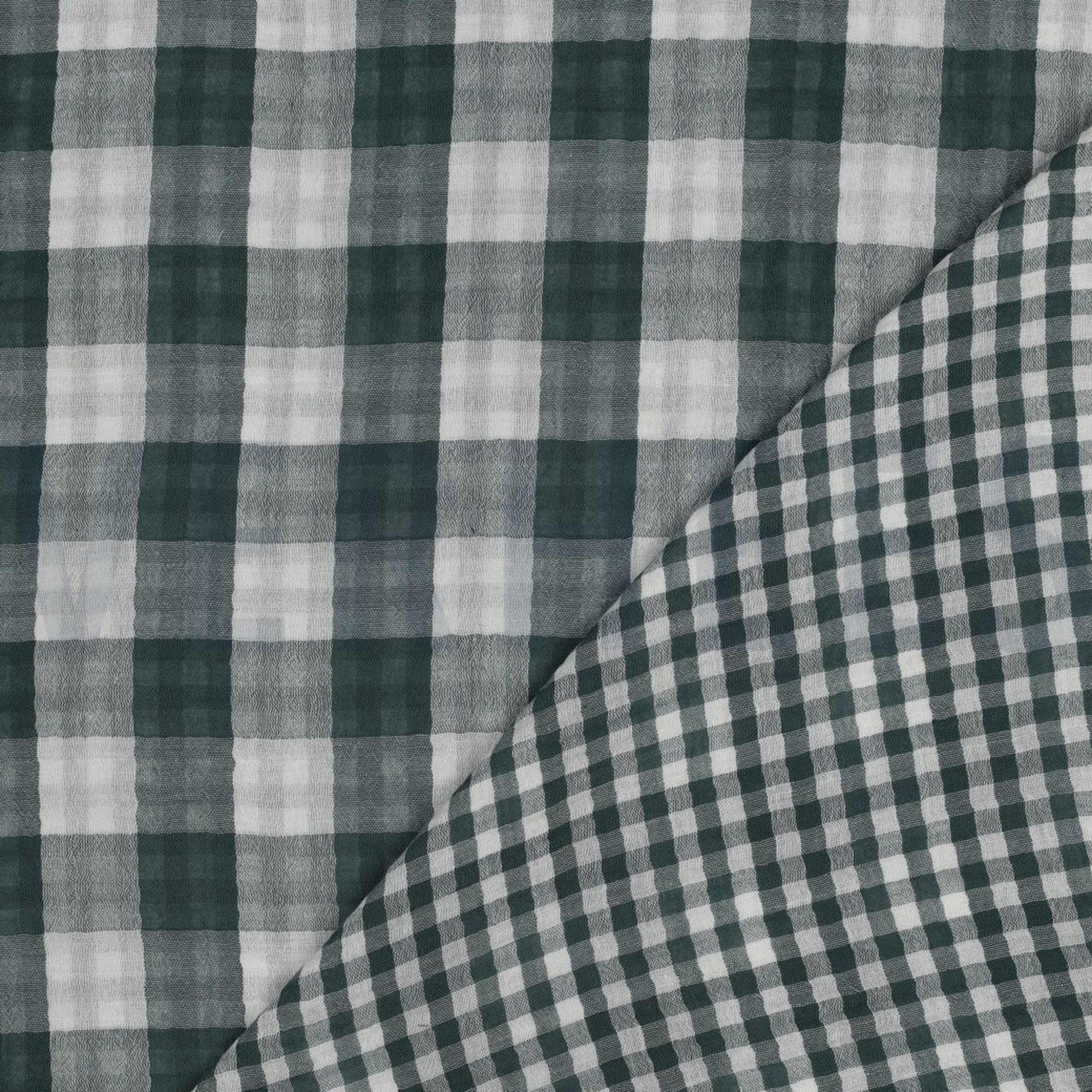 DOUBLE GAUZE DOUBLE SIDED CHECKS CYAN (high resolution) #4