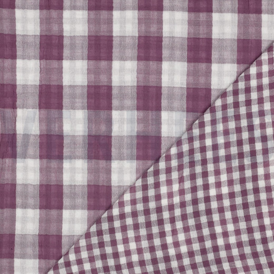DOUBLE GAUZE DOUBLE SIDED CHECKS GRAPE #7