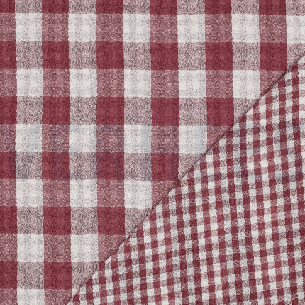 DOUBLE GAUZE DOUBLE SIDED CHECKS ROSEWOOD #7