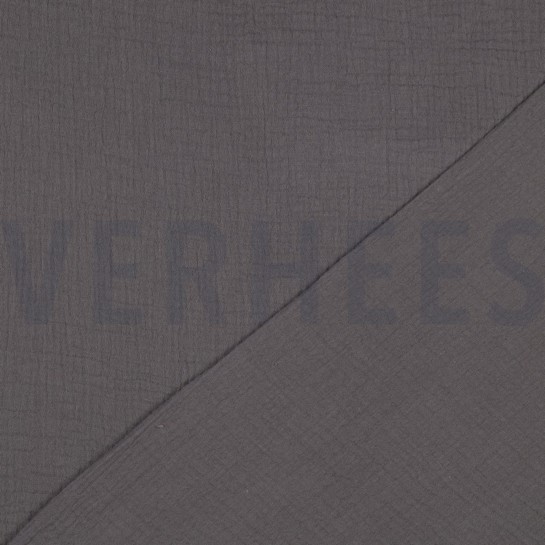 DOUBLE GAZE DE COTON GRIS FONCÉ #7