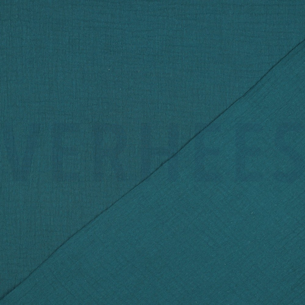 DOUBLE GAUZE DONKER CYAN #7