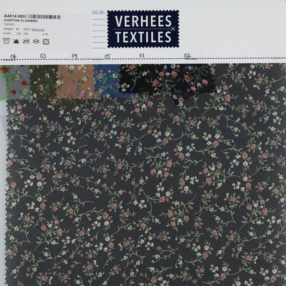 CHIFFON FLOWERS GREY #7
