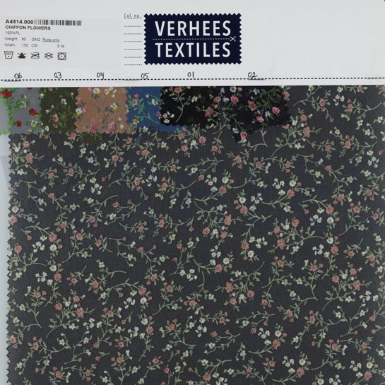 CHIFFON BLOEMEN GRIJS #7