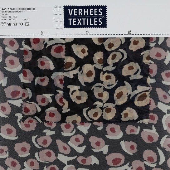 CHIFFON ABSTRACT BLACK/SAND #7