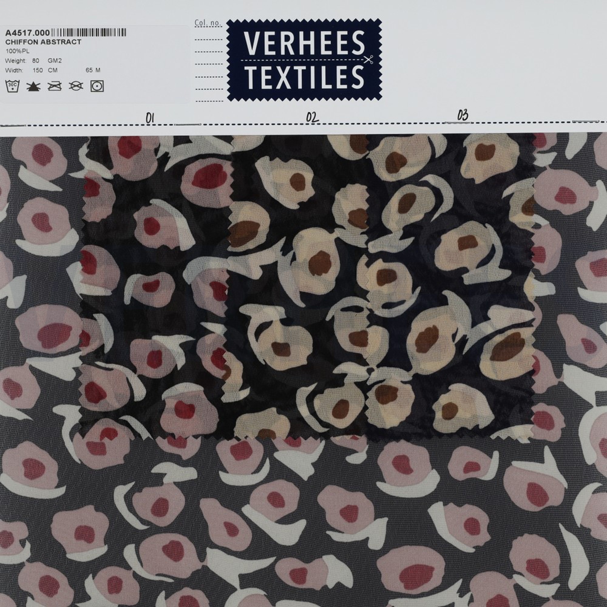 CHIFFON ABSTRACT DONKERBLAUW/ZAND (high resolution) #4