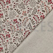 COATED CANVAS LINEN LOOK FLOWERS MAUVE (thumbnail) #4
