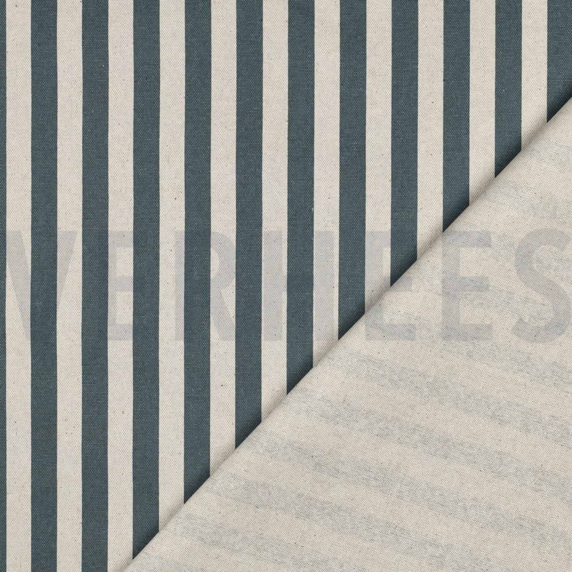 TOILE DÉCORATION ENDUIT LIN LOOK RAYURES BLEU (high resolution) #4