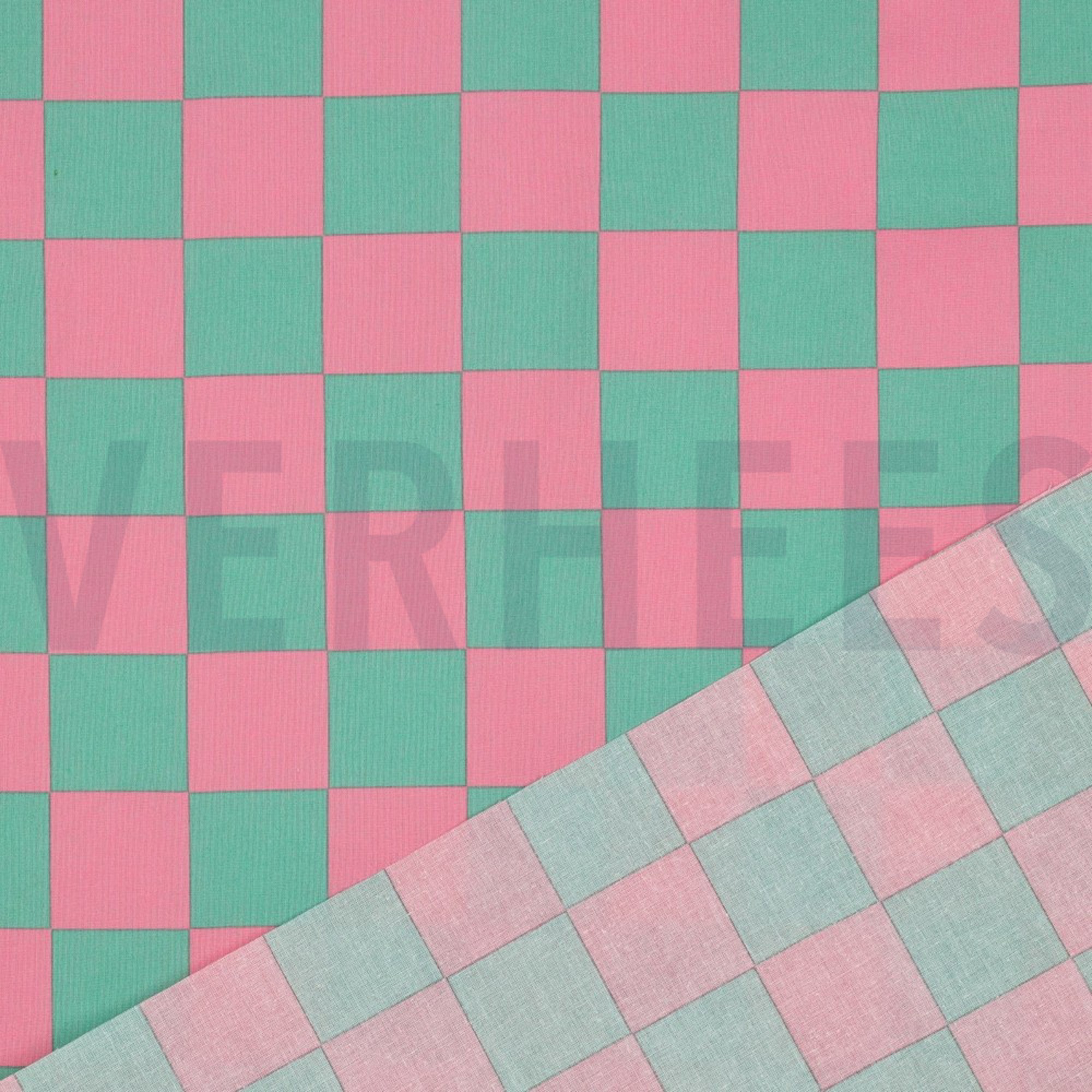 BESCHICHTETE BAUMWOLLE KAROS GRÜN/ROSA (high resolution) #4