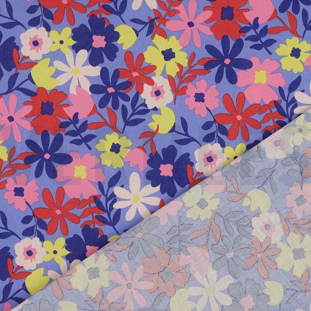 COATED COTTON FLOWERS BLUE #7