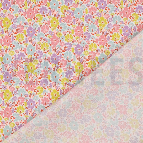 COATED KATOEN BLOEMEN WIT #7