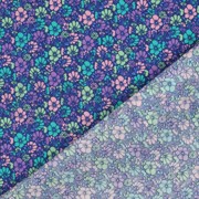 COTON ENDUIT FLEURS BLEU COBALT (thumbnail) #4