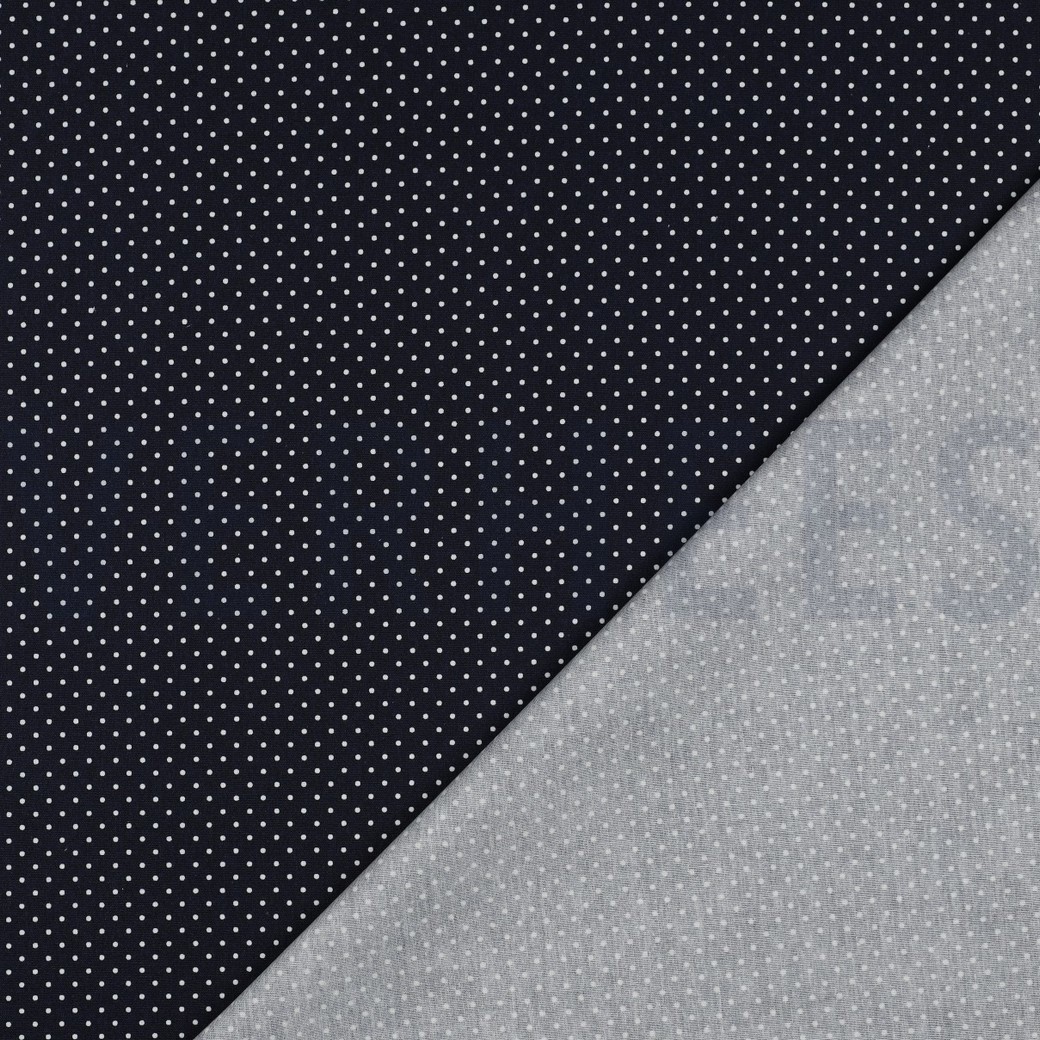 BESCHICHTETE BAUMWOLLE KLEINE PUNKTE MARINEBLAU #7