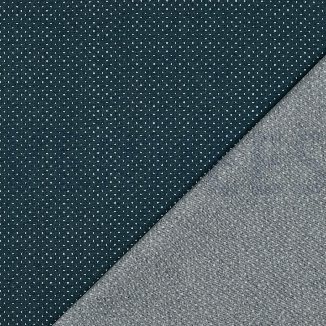 COATED COTTON PETIT DOTS PETROL #7