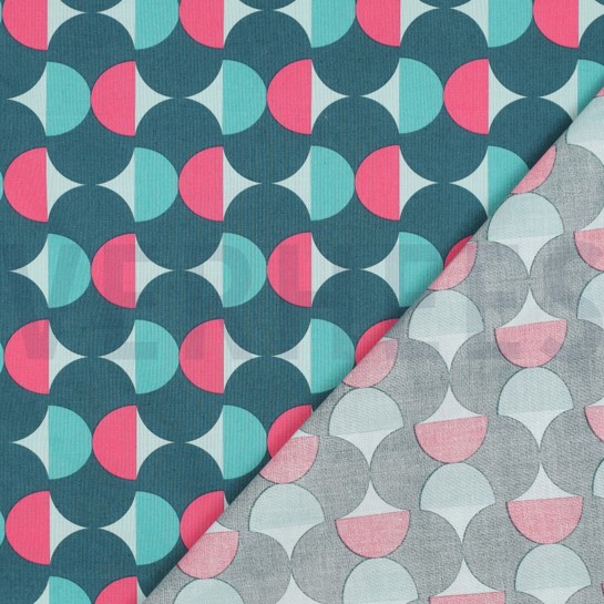 COATED COTTON GRAPHIC PETROL #7