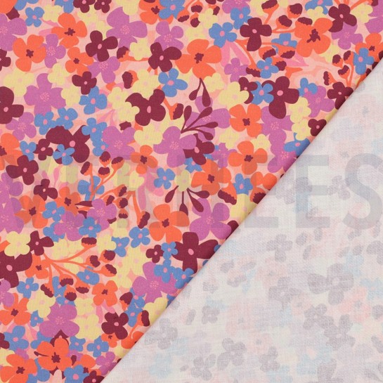 COATED KATOEN BLOEMEN PERZIK #7