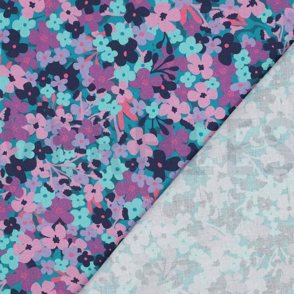 COATED COTTON FLOWERS PETROL #7
