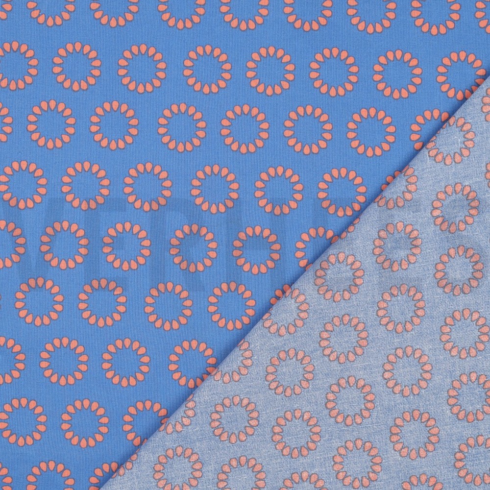 COTON ENDUIT CERCLES BLEU CLAIR #7