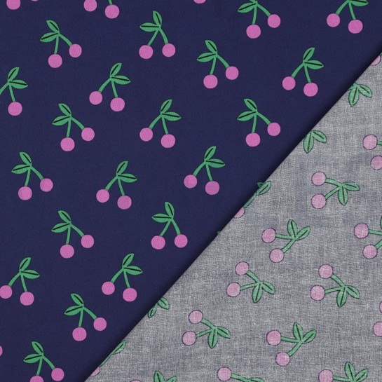 BESCHICHTETE BAUMWOLLE KIRSCHEN MARINEBLAU #7