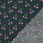 BESCHICHTETE BAUMWOLLE KIRSCHEN DUNKELGRÜN (thumbnail) #4