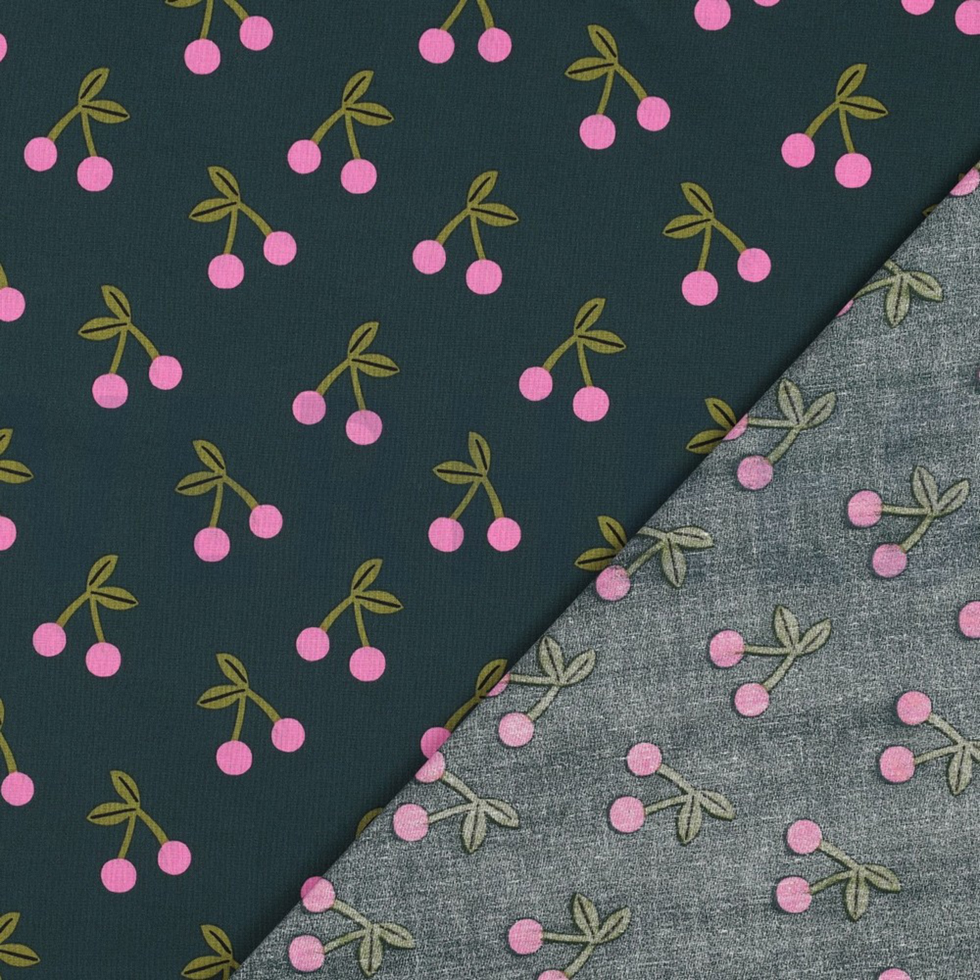 BESCHICHTETE BAUMWOLLE KIRSCHEN DUNKELGRÜN (high resolution) #4