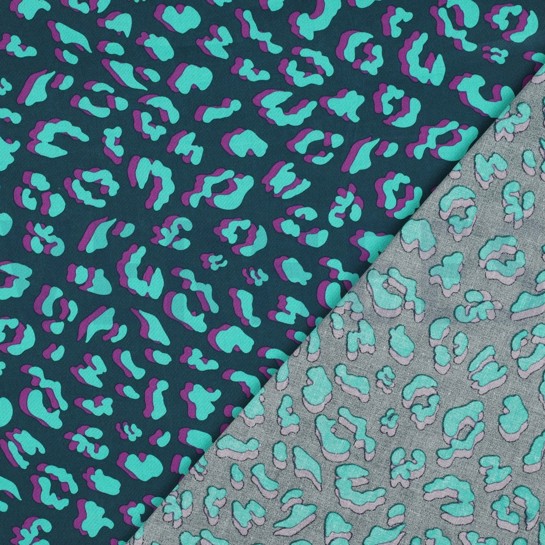 BESCHICHTETE BAUMWOLLE TIERHAUT PETROL #7