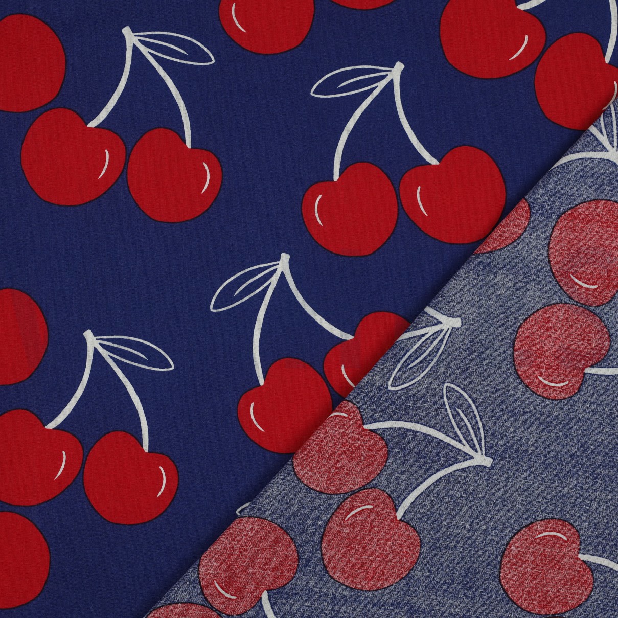 COTON ENDUIT CERISES BLEU COBALT #7