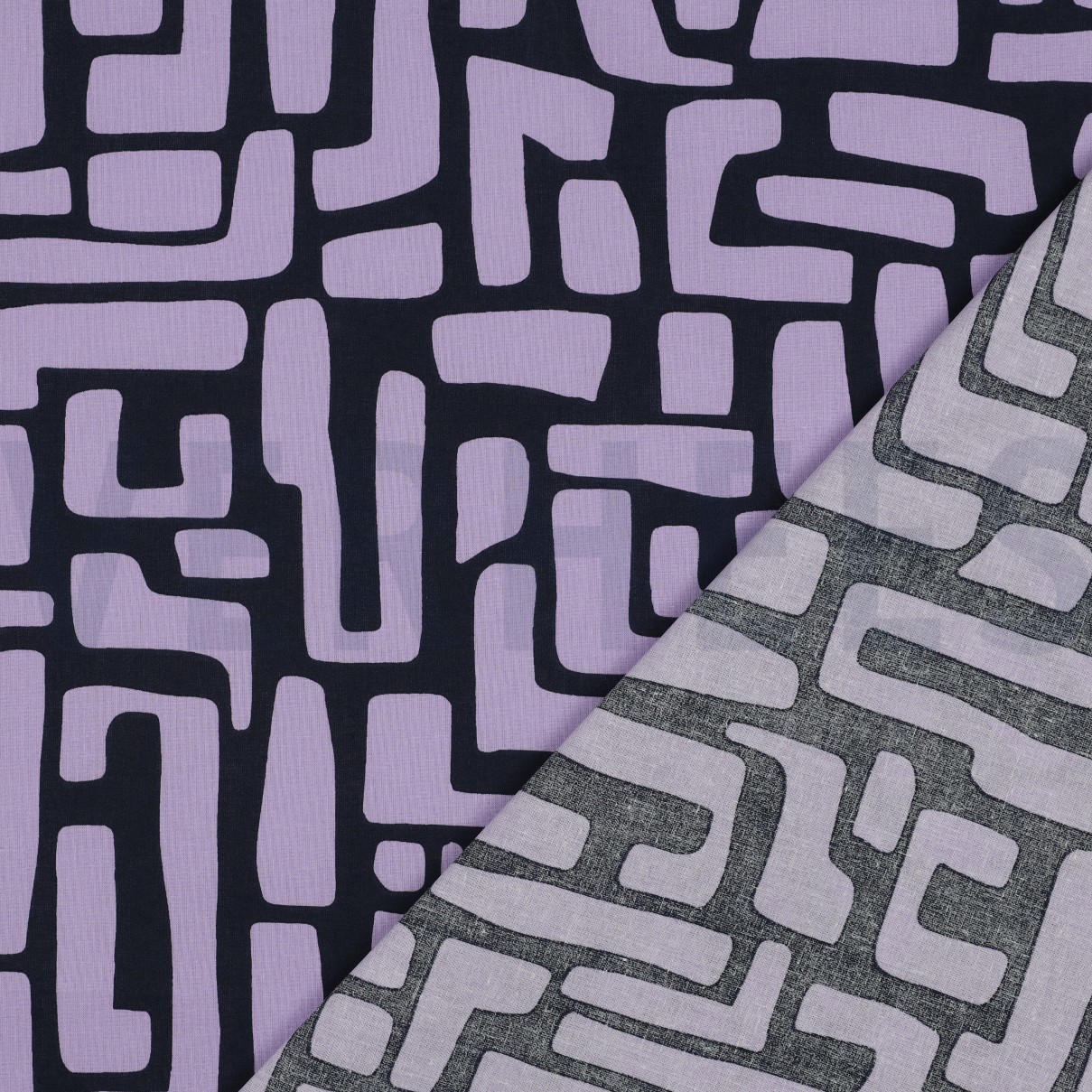 COATED COTTON ABSTRACT LAVENDER #7