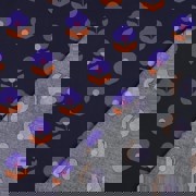 COATED COTTON RETRO FLOWERS NAVY (thumbnail) #4