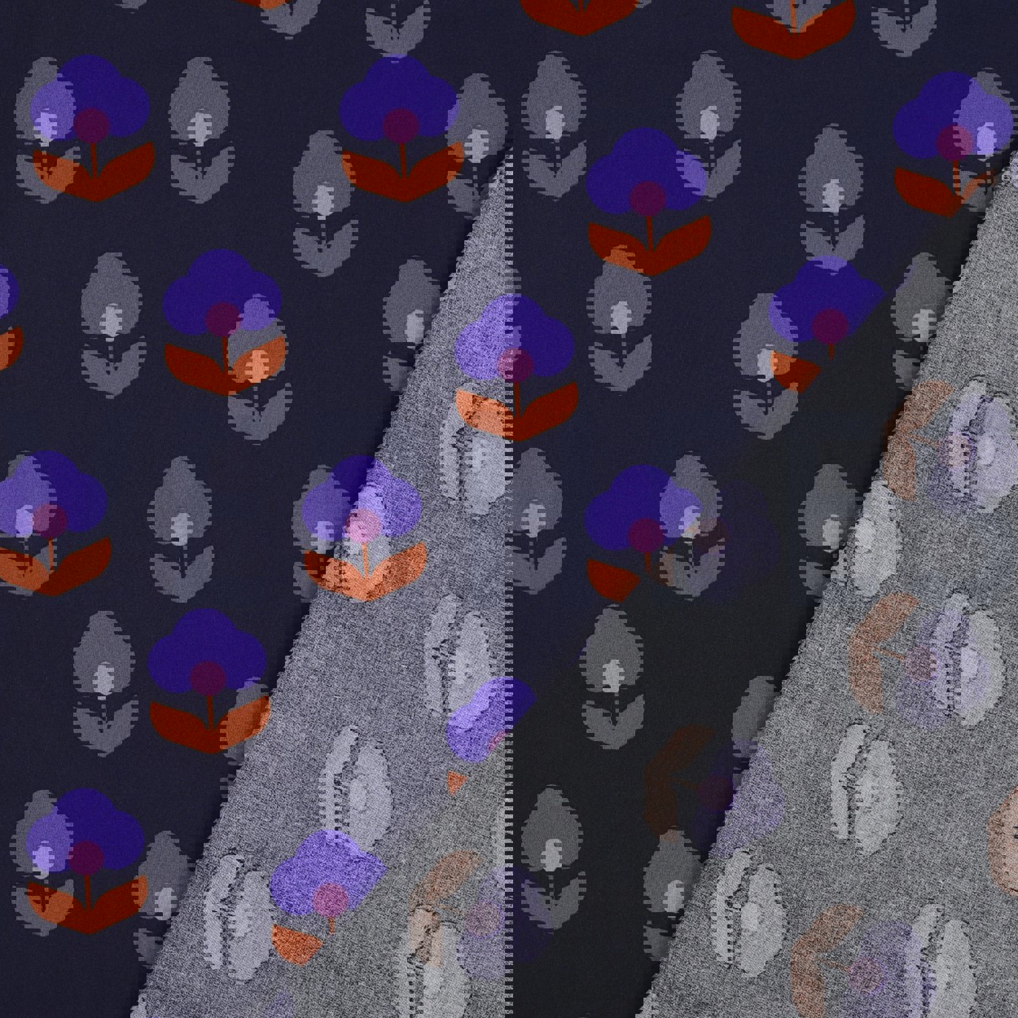 COATED COTTON RETRO FLOWERS NAVY (high resolution) #4