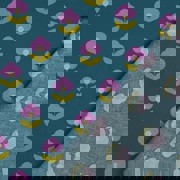 BESCHICHTETE BAUMWOLLE RETRO BLUMEN PETROL (thumbnail) #4