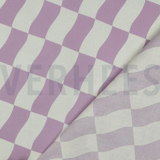 COTON ENDUIT CARREAUX LILAS #7